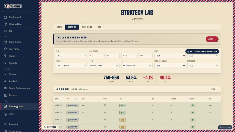Shadow model scored against the live one, queryable per pick