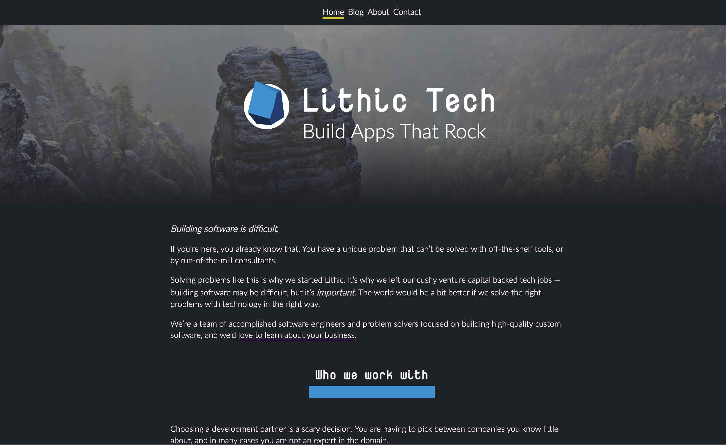 Lithic Website screenshot