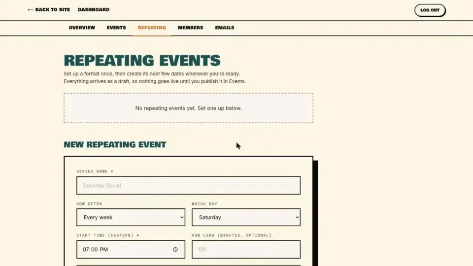 Recurring formats that never publish themselves