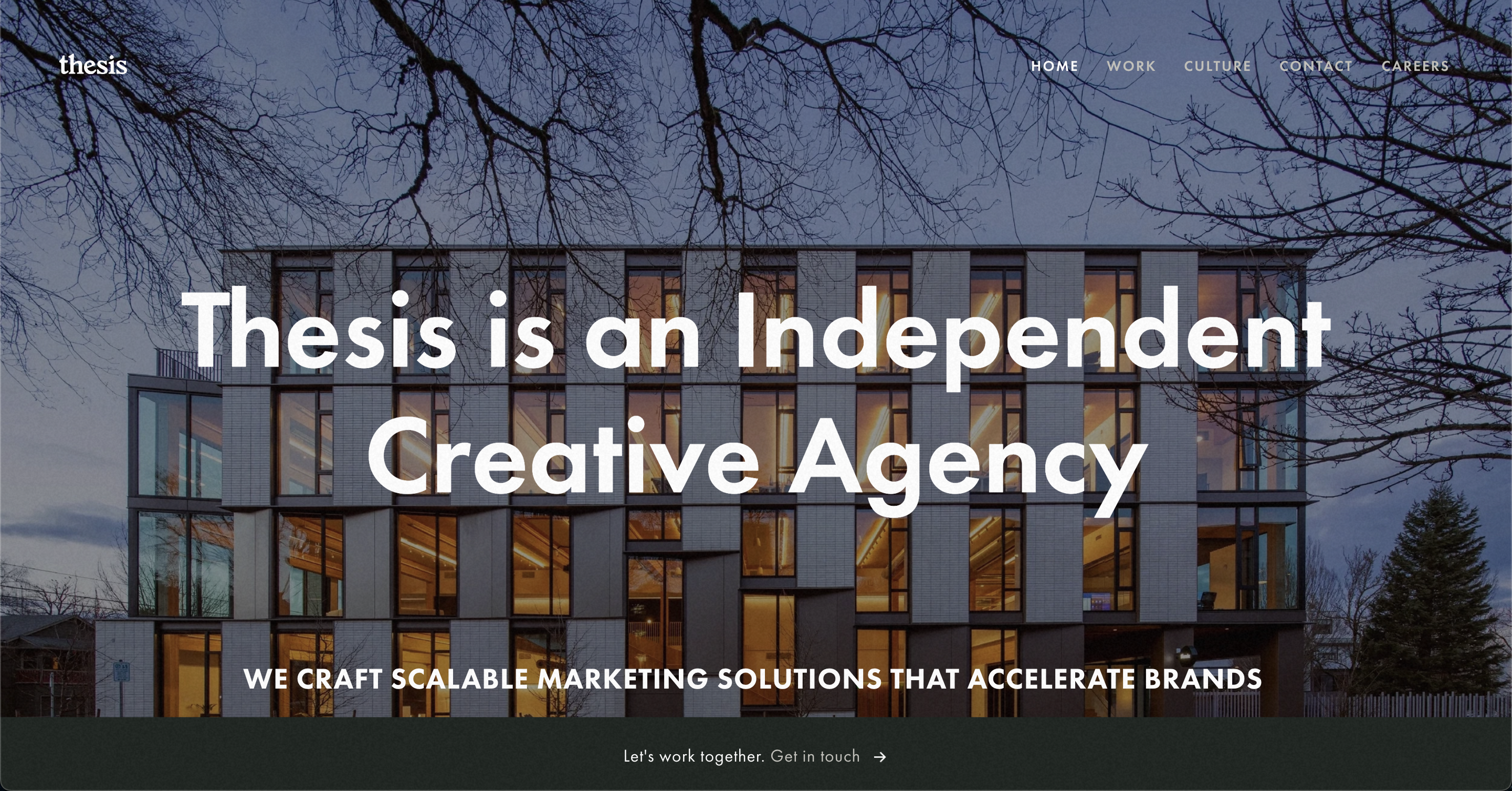 Thesis Agency Website screenshot